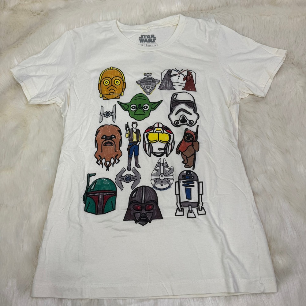 Mighty Fine  | Star Wars Characters Graphic T-Shirt‎ Ivory - Kids Size L